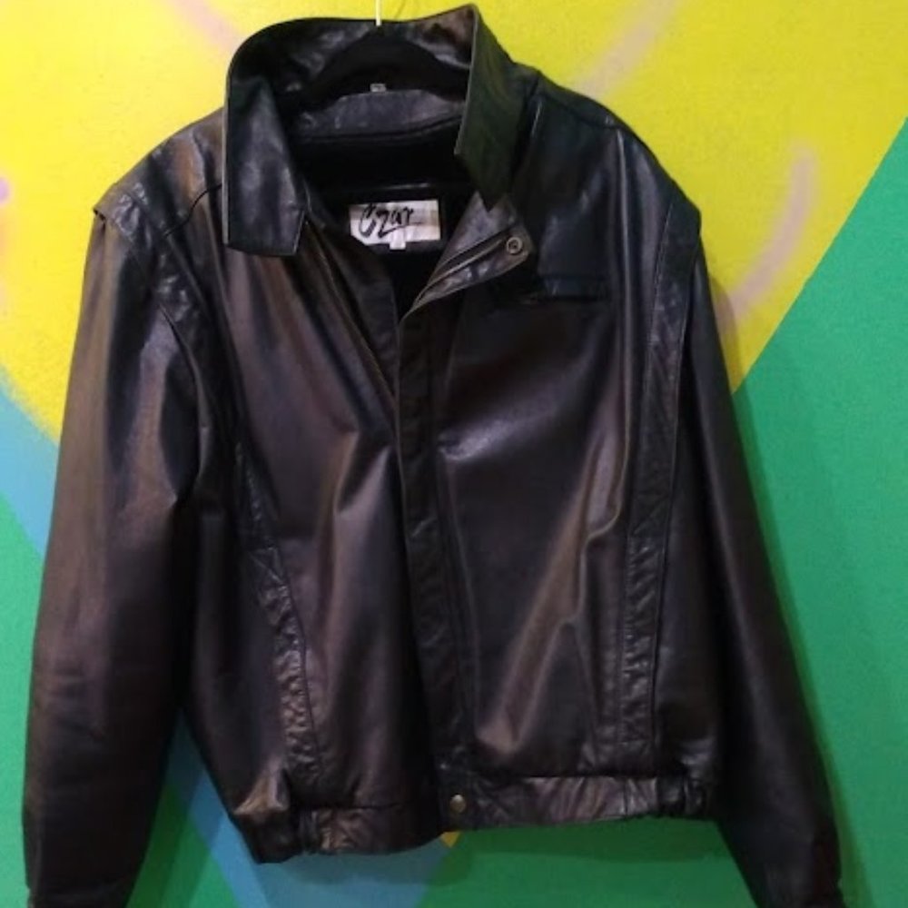 Vintage 89 CZAR Leather Cafe racer Jacket size 48 L
